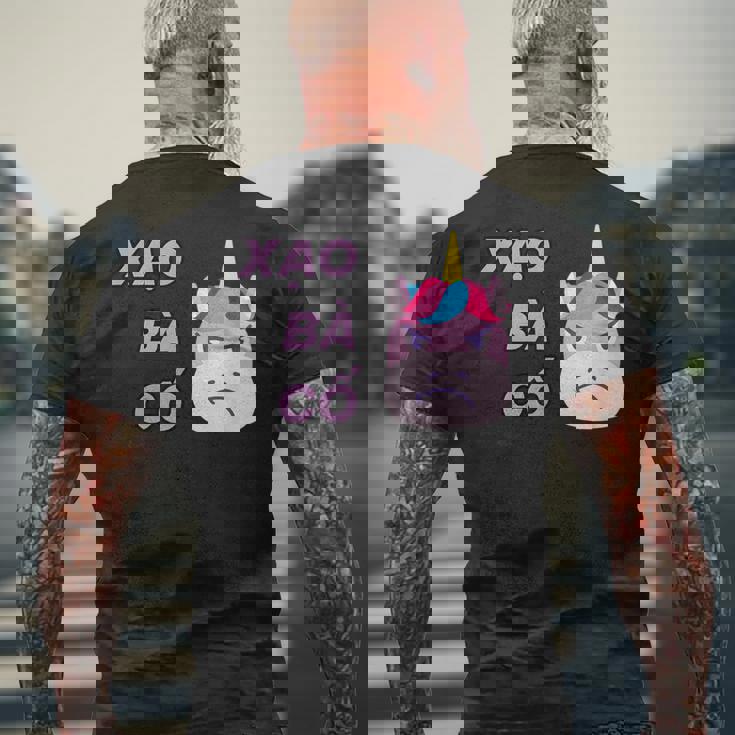 ベトナム ベトナム語 ベトナムの言葉 ザオバーコー 面白いジョーク 嘘つき ユニコーン メンズTシャツ バックプリント 高齢者への贈り物