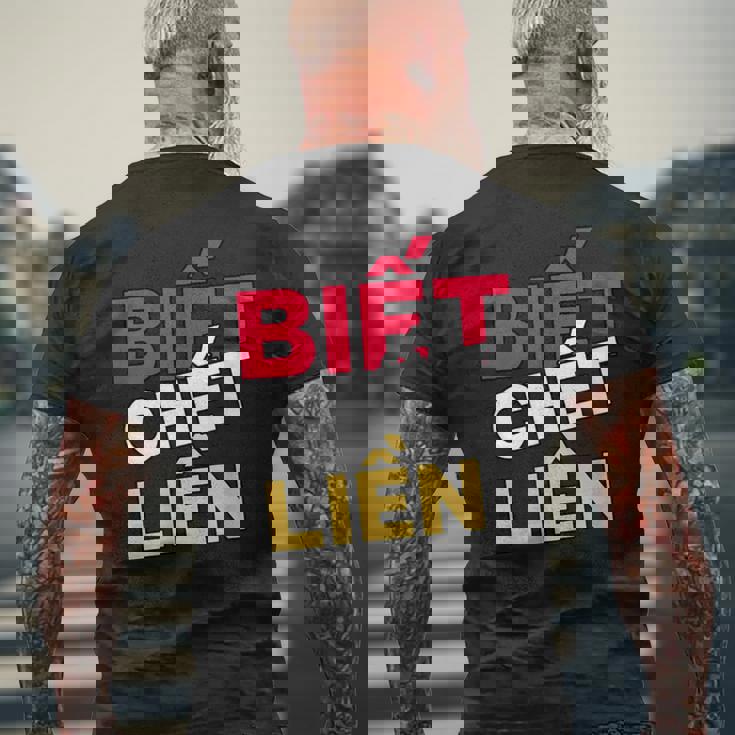 ベトナム ベトナム語 ベトナムの言葉 ビエット・チェット・リエン もし私が知ったら死ぬ メンズTシャツ バックプリント 高齢者への贈り物