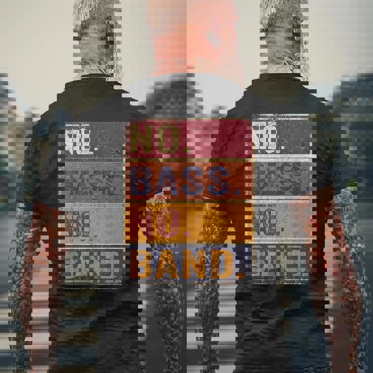 ベーシスト 楽器 エレキベース ノーバス ノーバンド メンズTシャツ バックプリント 高齢者への贈り物