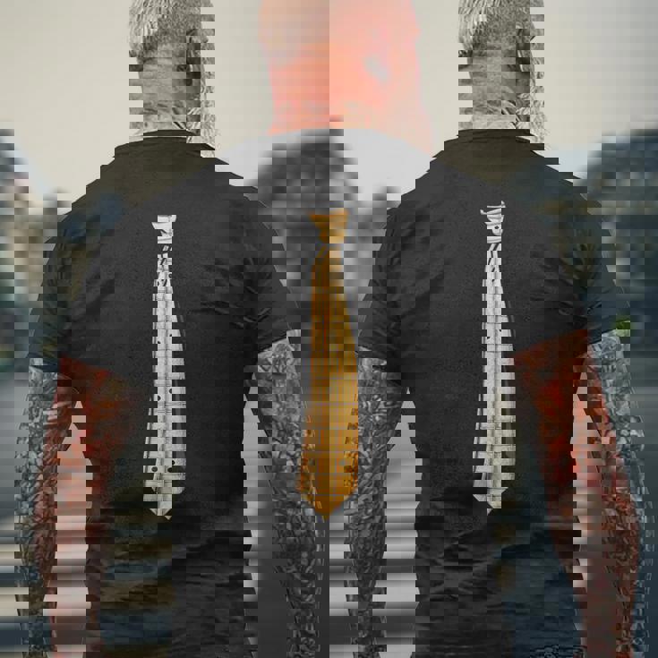 ベースギター 指板ネクタイ おもしろ ベーシスト用 メンズTシャツ バックプリント 高齢者への贈り物