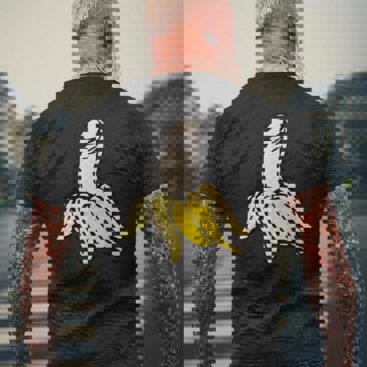 ペニス バナナ メンズTシャツ バックプリント 高齢者への贈り物