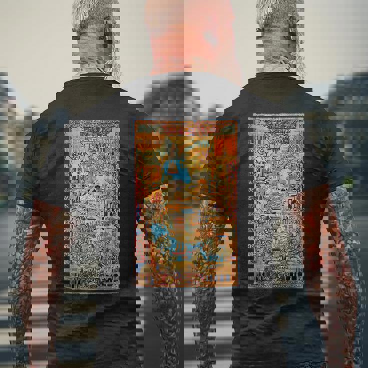 ペルシャ絨毯のランドマークカシュマル メンズTシャツ バックプリント 高齢者への贈り物