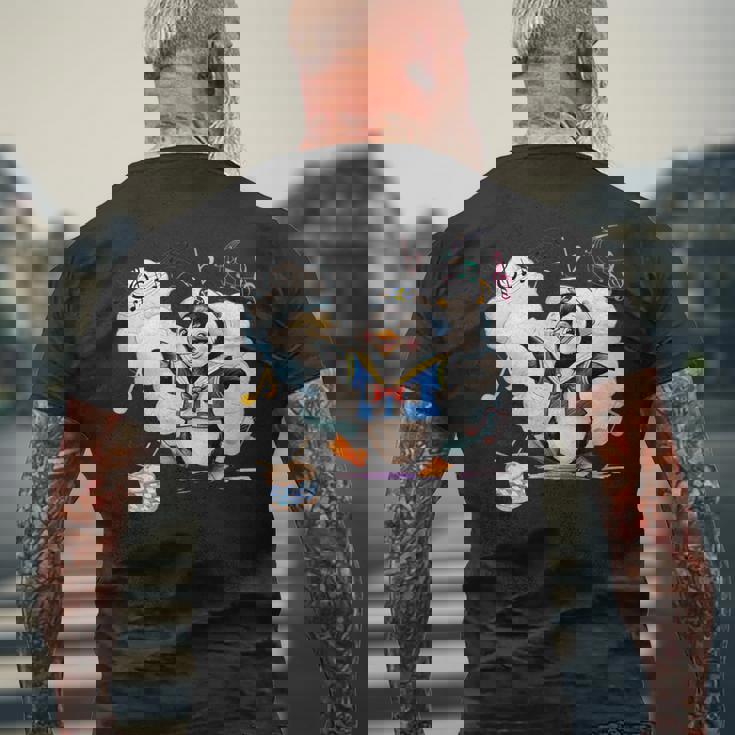 ペンギン 水兵 セーラー襟 錨マーク リボン 可愛い 赤 青 黄色 ピンク 水色 メンズTシャツ バックプリント 高齢者への贈り物