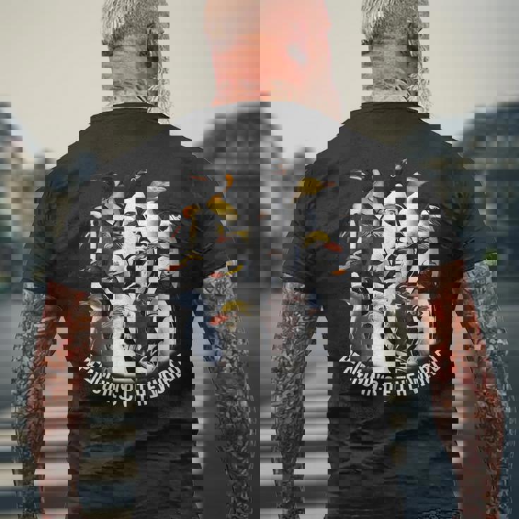 ペンギンアート 世界のペンギン ギフト メンズTシャツ バックプリント 高齢者への贈り物