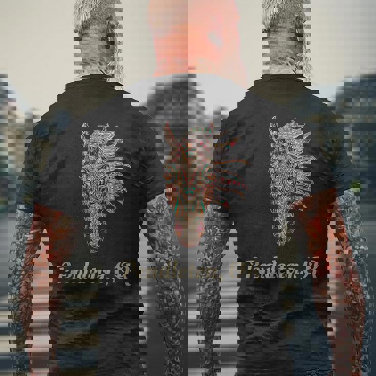 ペンドルトン オレゴン幾何学 部族のカントリーアート メンズTシャツ バックプリント 高齢者への贈り物