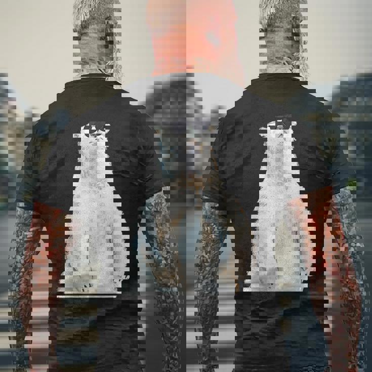 ホッキョクグマ サングラス 動物愛好家 動物飼育係 動物学者 メンズTシャツ バックプリント 高齢者への贈り物