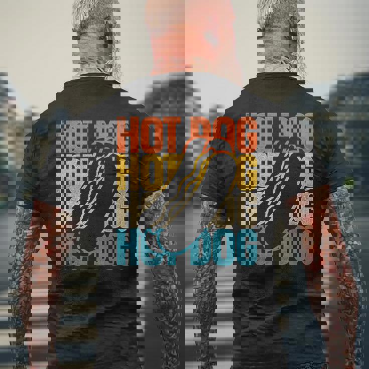 ホットドッグ 大人用 レトロ ヴィンテージ ホットドッグ メンズTシャツ バックプリント 高齢者への贈り物