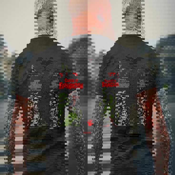 ホラー映画 ヴィンテージ ドラキュラ ハロウィン モンスター フランケンシュタイン メンズTシャツ バックプリント 高齢者への贈り物