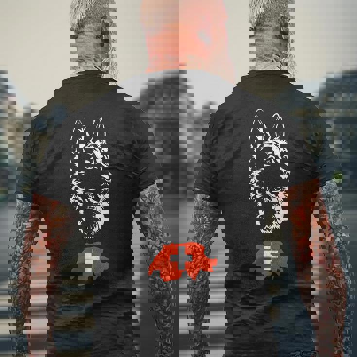 ホワイトスイスシェパード メンズTシャツ バックプリント 高齢者への贈り物