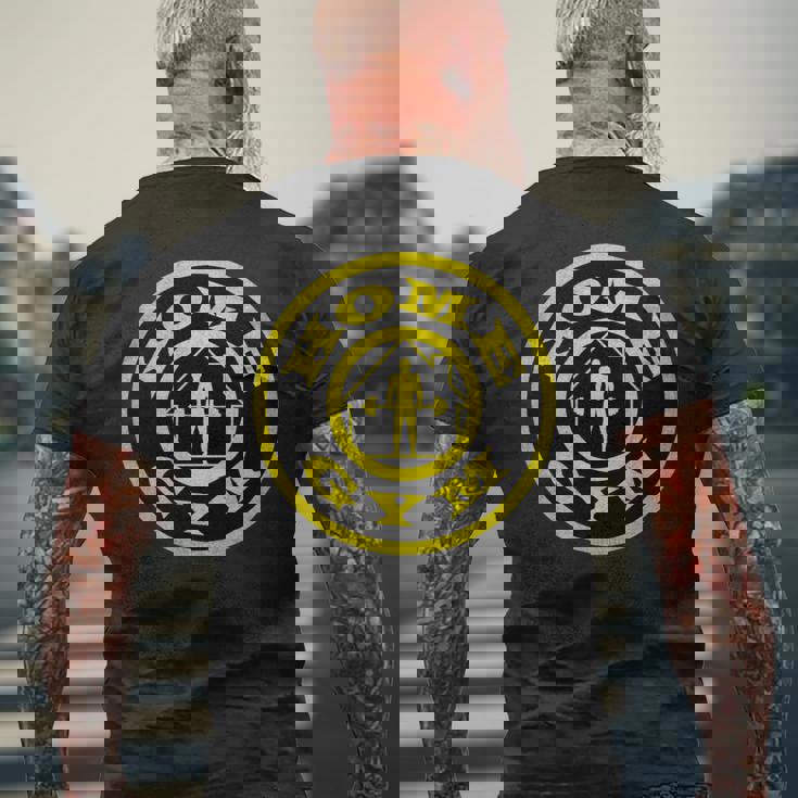 ホームジム アンティーク調ゴールドパロディー 長袖tシャツ メンズTシャツ バックプリント 高齢者への贈り物