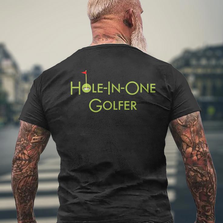 ホールインワンゴルファー グラフィックデザイン ホールインワンゴルフ記念品 Hole In One Golfer メンズTシャツ バックプリント 高齢者への贈り物