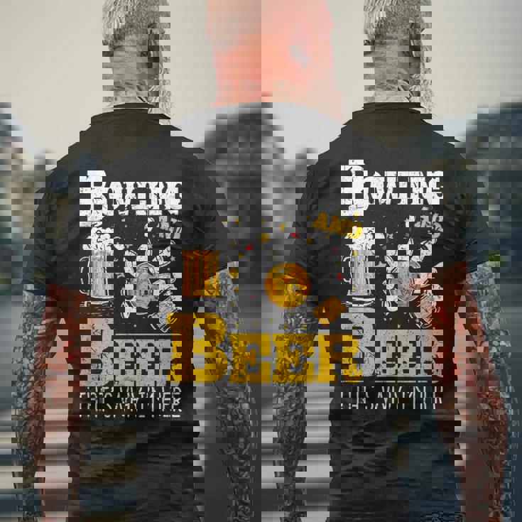 ボウリングビール だからここにいるボウラー メンズTシャツ バックプリント 高齢者への贈り物