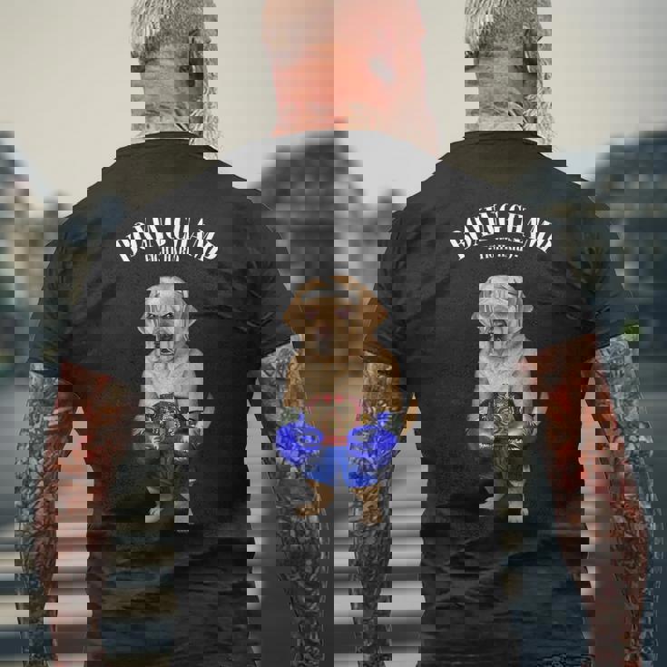 ボクシングチャンピオン ラブラドールレトリバー 犬 メンズTシャツ バックプリント 高齢者への贈り物