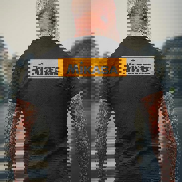 ボックスロゴ オレンジカラー バレーボール メンズTシャツ バックプリント 高齢者への贈り物