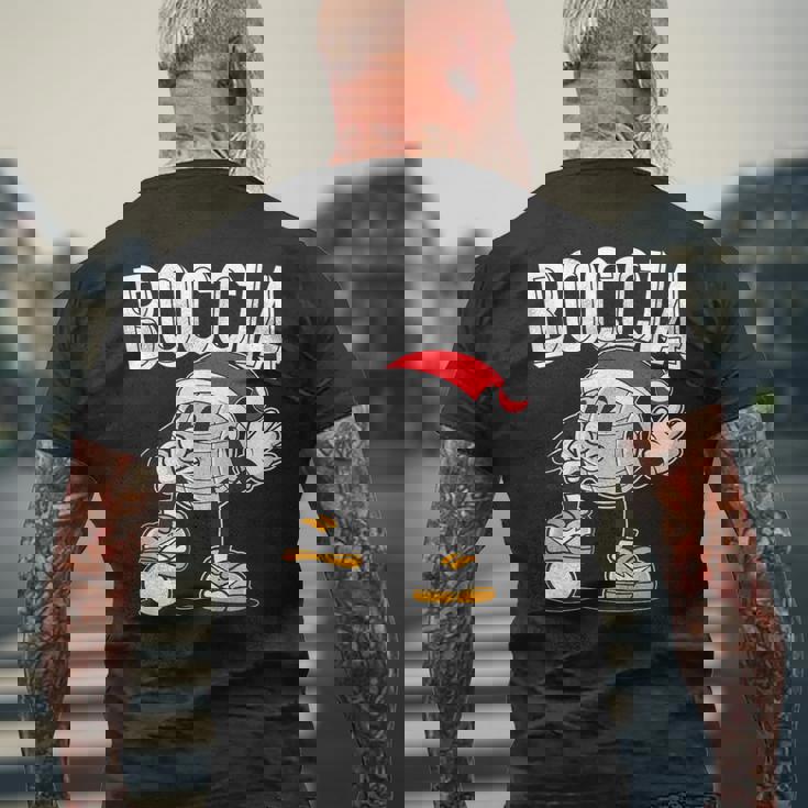 ボッチャ ボッチャボール クリスマスハット ボッチャボール ジャック付き メンズTシャツ バックプリント 高齢者への贈り物