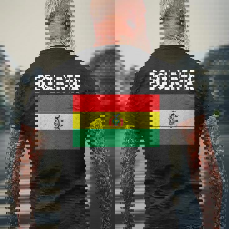 ボリビア ボリビア国旗 メンズTシャツ バックプリント 高齢者への贈り物