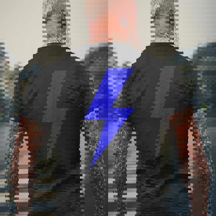 ボルト ライトニング ブルー デザイン チーム メンズTシャツ バックプリント 高齢者への贈り物