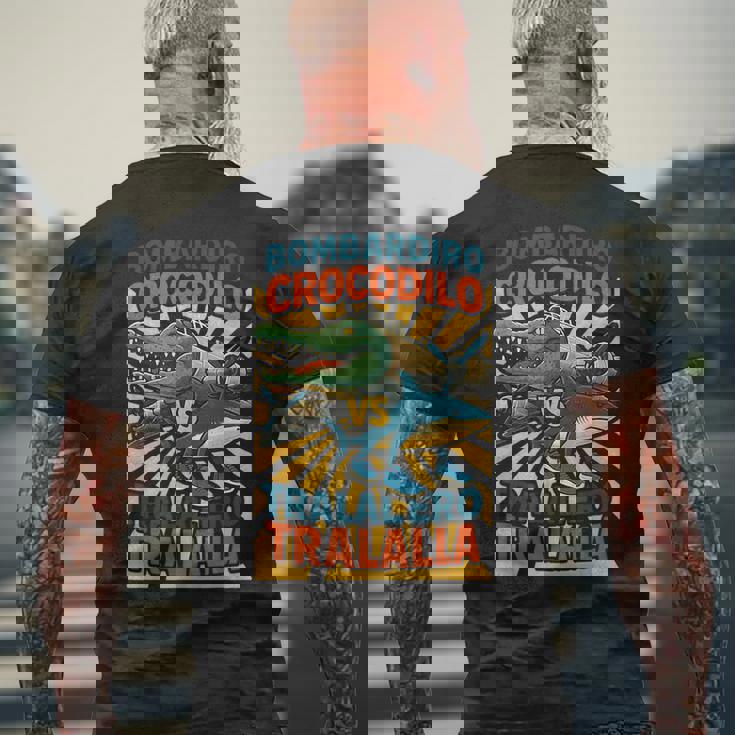 ボンバルディーロクロコダイロs トラレロトララーラ-イタリアンブレインロット メンズTシャツ バックプリント 高齢者への贈り物