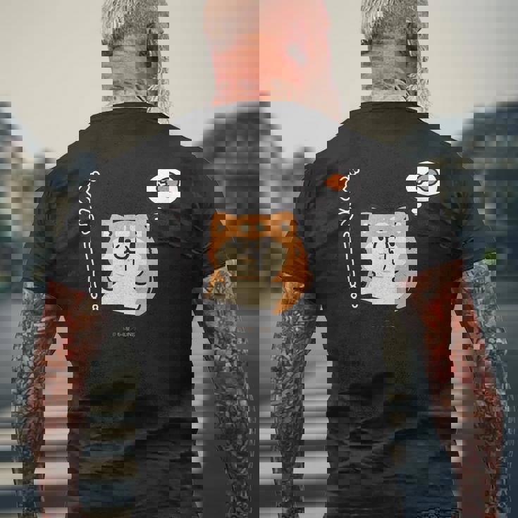 ボンレス犬とボンレス猫 はらぺこ ボンレス犬 メンズTシャツ バックプリント 高齢者への贈り物