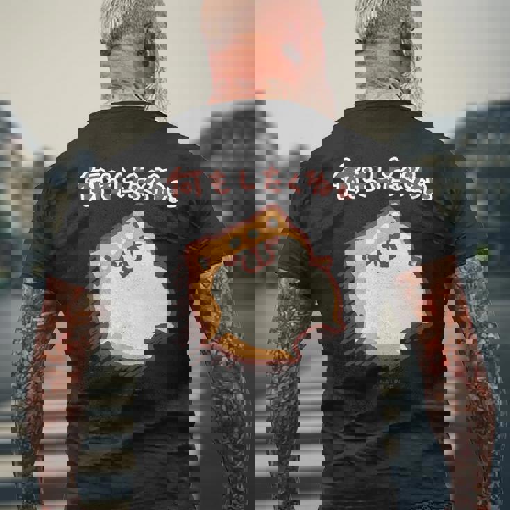 ボンレス犬とボンレス猫 何もしたくねぇ ボンレス犬 メンズTシャツ バックプリント 高齢者への贈り物