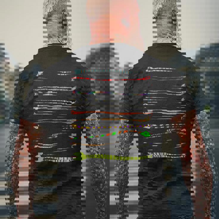 ボーダー カラフル Pop 爬虫類 かわいい オリジナル ヘビ柄 手描き フロント ボーダー イラスト おもしろ メンズTシャツ バックプリント 高齢者への贈り物