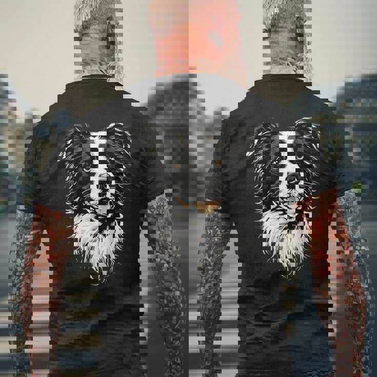 ボーダーコリー モチーフ 犬好き 子犬 かわいい ボーダーコリー メンズTシャツ バックプリント 高齢者への贈り物