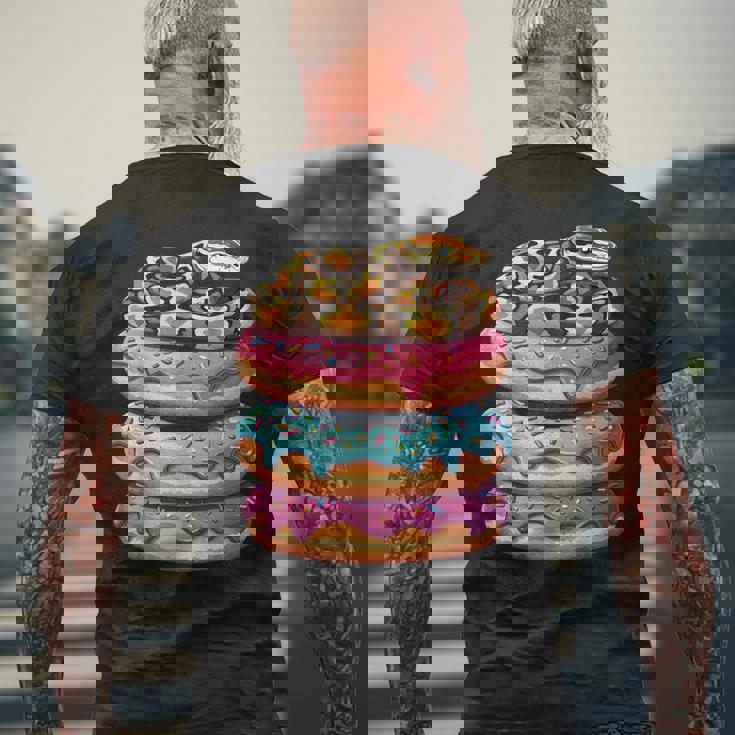 ボール パイソン ドーナツ好き 面白い メンズTシャツ バックプリント 高齢者への贈り物