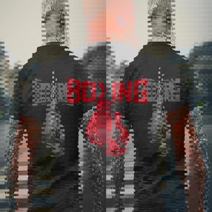 ボールド ボクシンググローブ キックボクシング ボクシング愛好家 ボクサー メンズTシャツ バックプリント 高齢者への贈り物