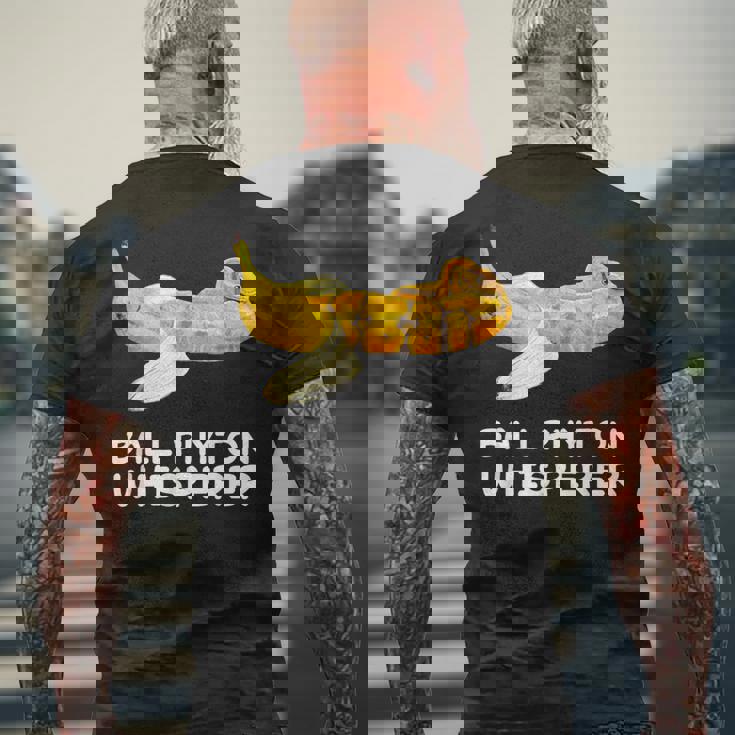 ボールパイソン ささやき蛇 爬虫類 爬虫類 バナナ メンズTシャツ バックプリント 高齢者への贈り物