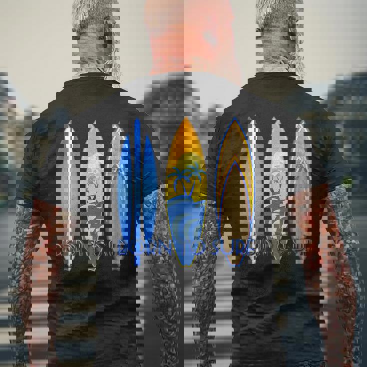 ボーン・トゥ・サーフ・サーフ・サーフィン・ザ・ウェーブ メンズTシャツ バックプリント 高齢者への贈り物