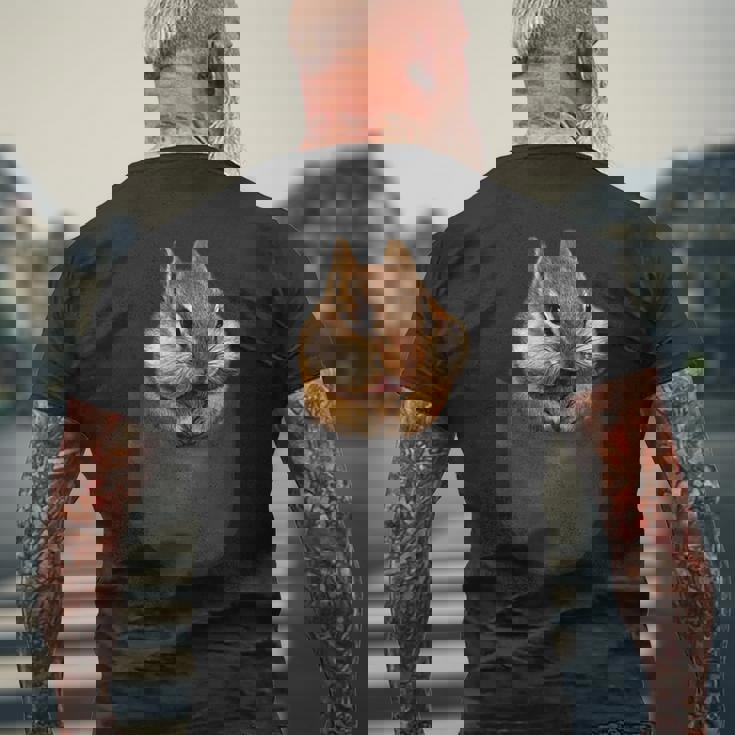 ポケット リス メンズTシャツ バックプリント 高齢者への贈り物