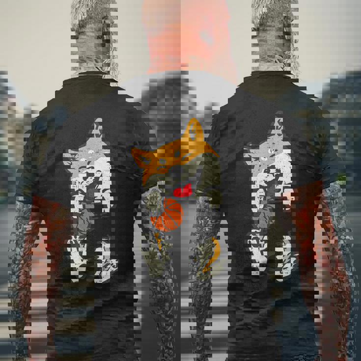 ポケット 柴犬 バスケットボール かわいい バラー 犬 メンズ レディース キッズ メンズTシャツ バックプリント 高齢者への贈り物