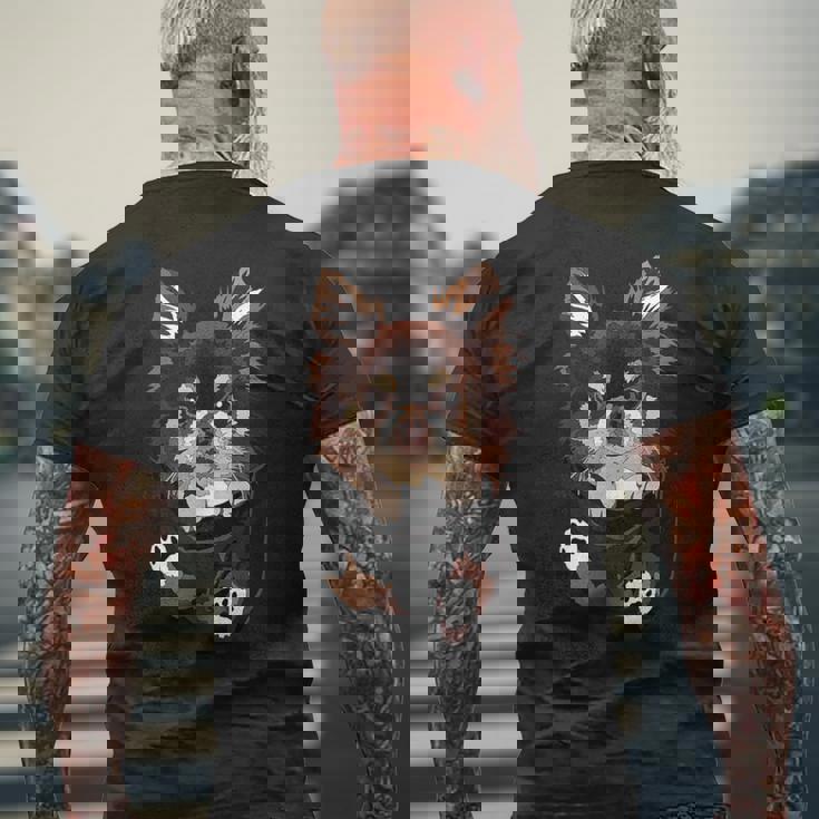 ポケットに入ったチワワ チワワ 子犬 長髪 犬好き メンズTシャツ バックプリント 高齢者への贈り物