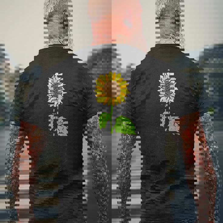 ポケットの中のひまわり ひまわり メンズTシャツ バックプリント 高齢者への贈り物