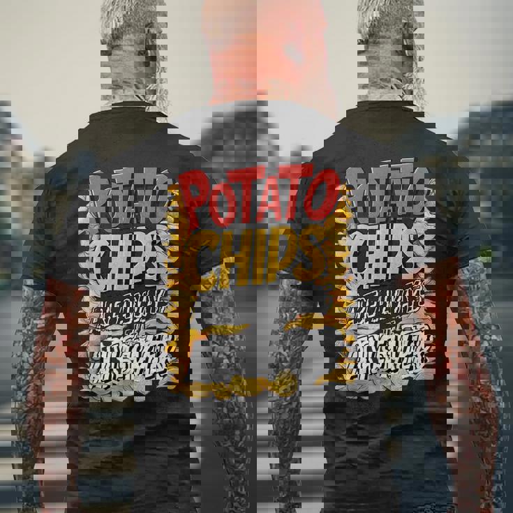 ポテトチップスは常に答えです スナック愛好家 ポテトチップス メンズTシャツ バックプリント 高齢者への贈り物