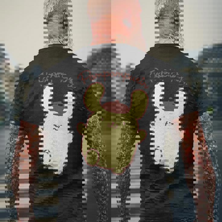 ポムポムプリン ジャンプ ダークカラー メンズTシャツ バックプリント 高齢者への贈り物