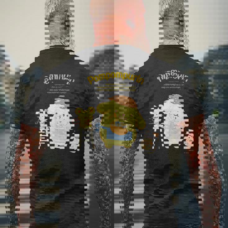 ポムポムプリン ハピネスマイルーム メンズTシャツ バックプリント 高齢者への贈り物