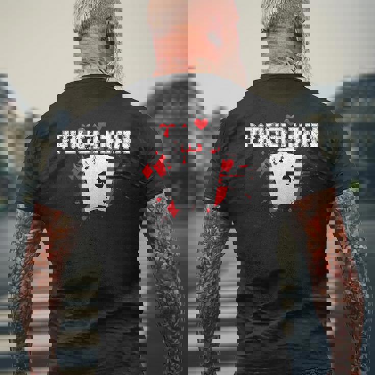 ポーカーマン、ポーカープレイヤー。 メンズTシャツ バックプリント 高齢者への贈り物