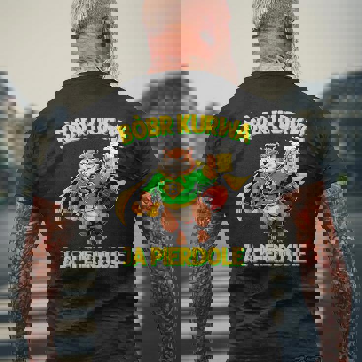 ポーランド製bober Meme Bóbr Bober Kurwa ポーランドビール はいpierdole メンズTシャツ バックプリント 高齢者への贈り物