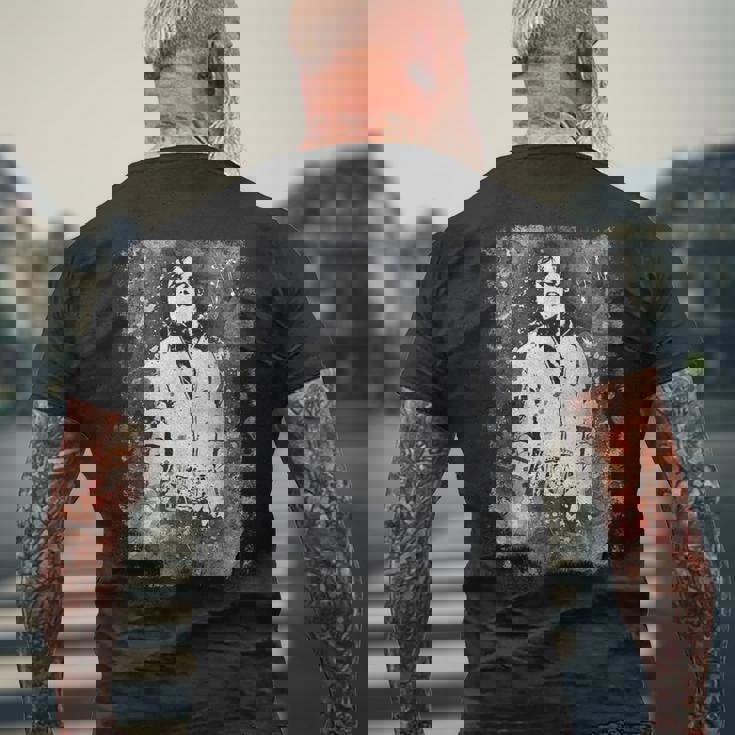 マイケル・ジャクソン バッド・ワールド・ツアー 1988年 白黒スプラッター メンズTシャツ バックプリント 高齢者への贈り物