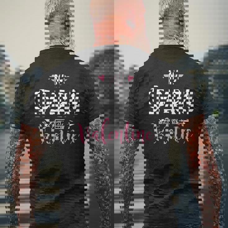 マイ・スパーキー・イズ・マイ・バレンタイン-スパーキー・グラフィック メンズTシャツ バックプリント 高齢者への贈り物