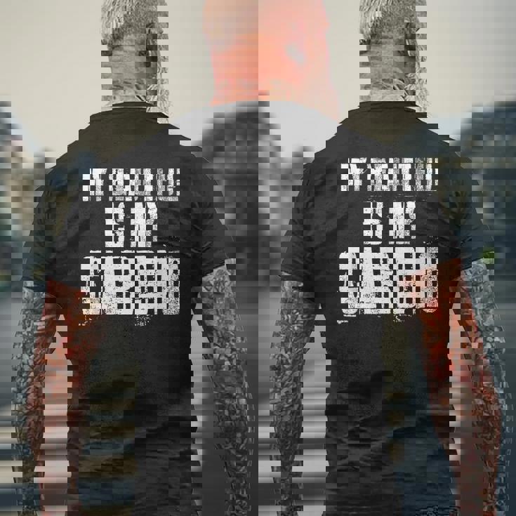 マイ・ビューティフル・イズ・マイ・カーディオ・ファニー・ハズ・ボーイフレンド メンズTシャツ バックプリント 高齢者への贈り物