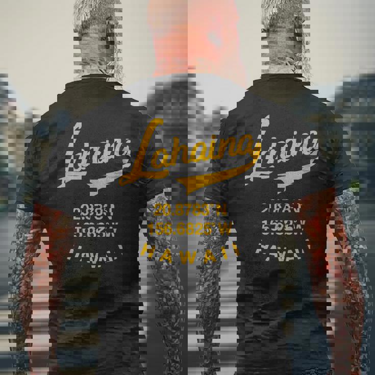 マウイ ラハイナ ハワイ レトロ ハワイアン メンズTシャツ バックプリント 高齢者への贈り物