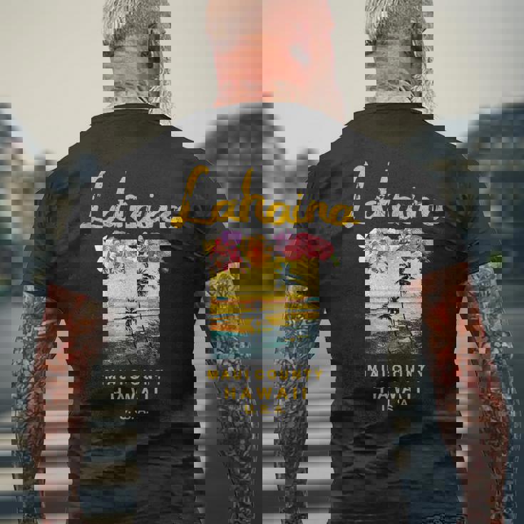 マウイ ラハイナ ハワイ ヴィンテージ ハワイアン メンズTシャツ バックプリント 高齢者への贈り物