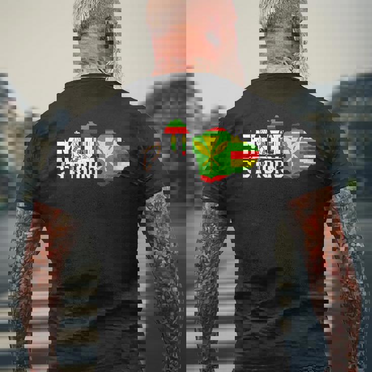 マウイ・ハワイ・ストロングのために祈って メンズTシャツ バックプリント 高齢者への贈り物