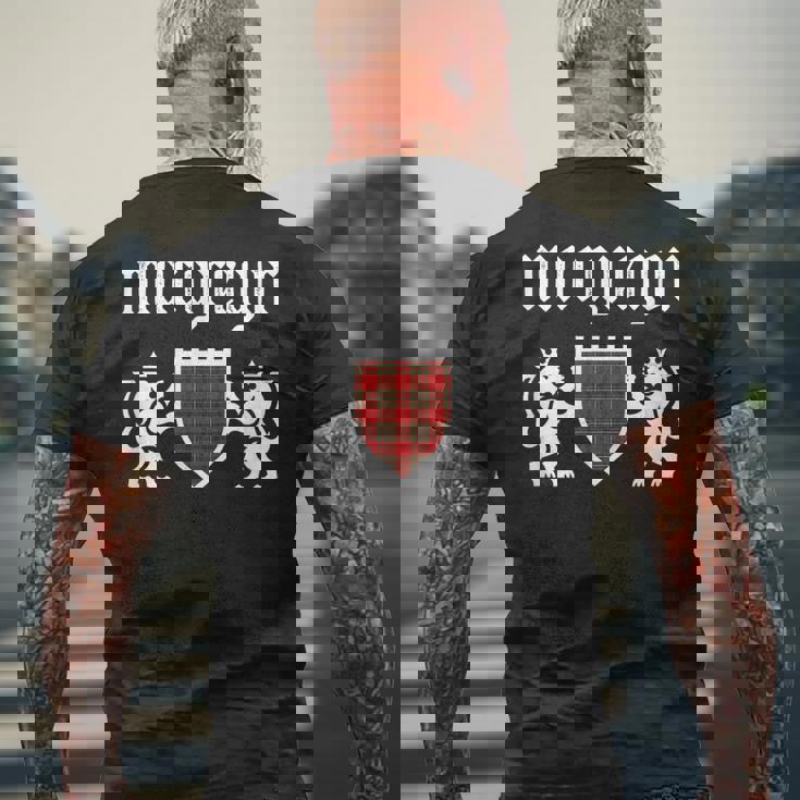 マクレガー一族タータン、スコットランド格子縞、マクレガーファミリー メンズTシャツ バックプリント 高齢者への贈り物