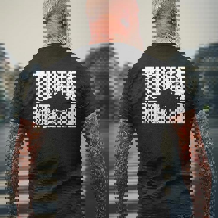 マグロハンター メンズTシャツ バックプリント 高齢者への贈り物