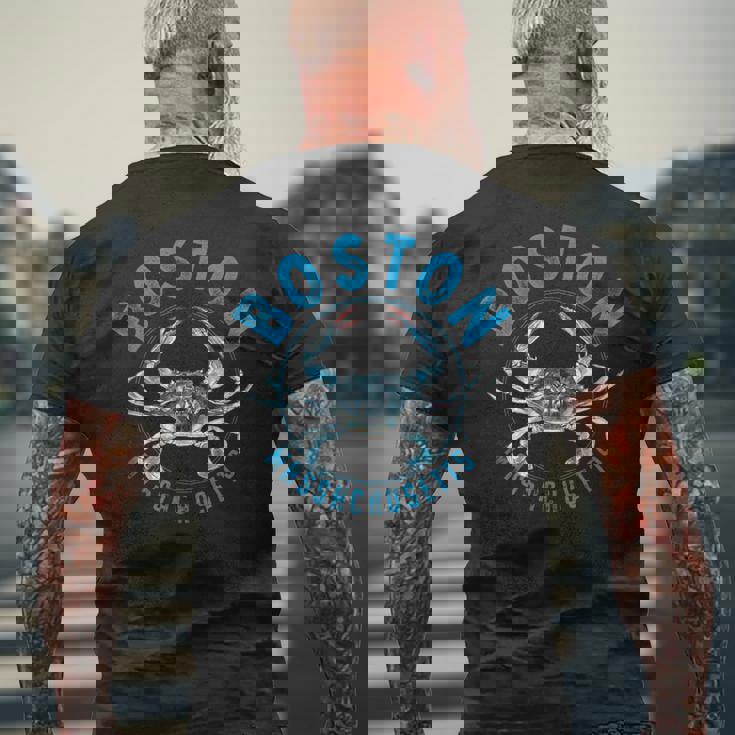 マサチューセッツ州ボストン ブルーカニのデザイン メンズTシャツ バックプリント 高齢者への贈り物