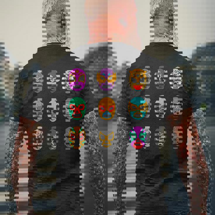 マスク・オブ・レジェンド レトロ・ルチャ・リブレ メンズTシャツ バックプリント 高齢者への贈り物