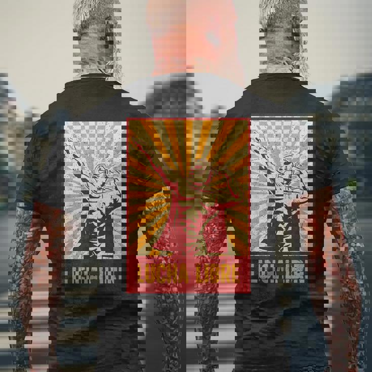 マスク付きレスラー – ルチャリブレ メキシカンレスリング メンズTシャツ バックプリント 高齢者への贈り物